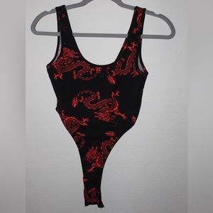 High waisted dragon bodysuit